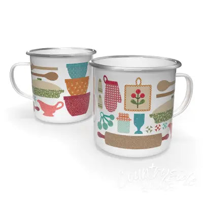 Lori Holt Baked With Love Enamel Tin Mug