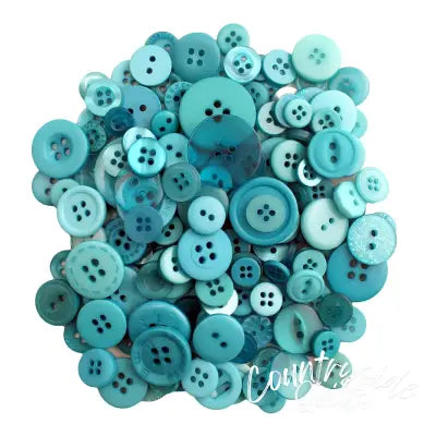 Bali Blue Buttons in Mason Jar