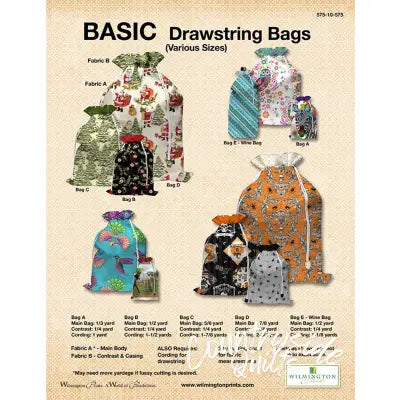 Basic Drawstring Bags, Free Download below, will NOT SHIP.