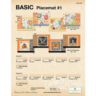 Basic Placemat, Free Download below, will NOT SHIP.