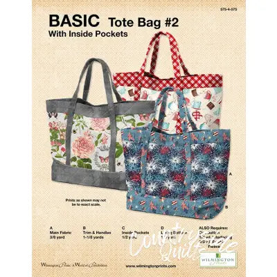 Basic Tote Bags w/Inside Pockets, Free Download below, will NOT SHIP.