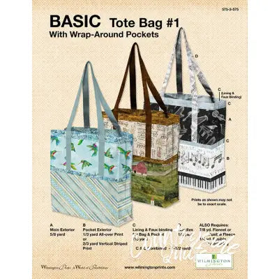 Basic Tote Bags w/Wrap-Around Pockets, Free Download below, will NOT SHIP.