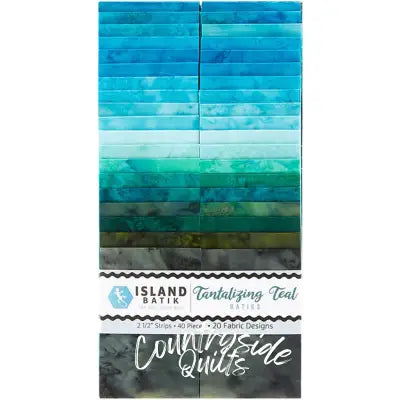 Basics Tantalizing Teals 2.5in Strips (40pc x 20 colors)