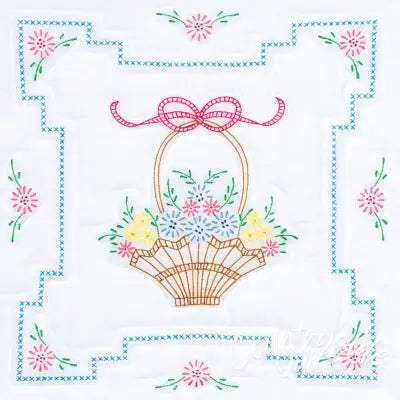 Basket Of Daisies 18 Quilt Blocks"