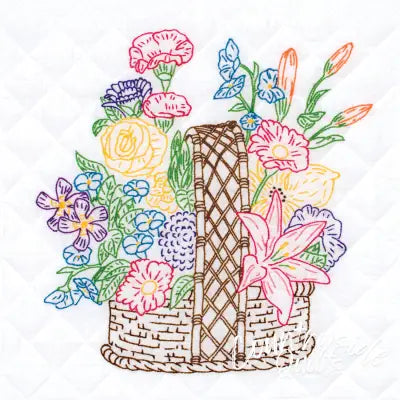 Basket Of Flowers 18in Quilt Blocks
