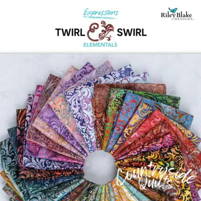 Batiks Elementals Twirl & Swirl 10in Squares, 42pcs