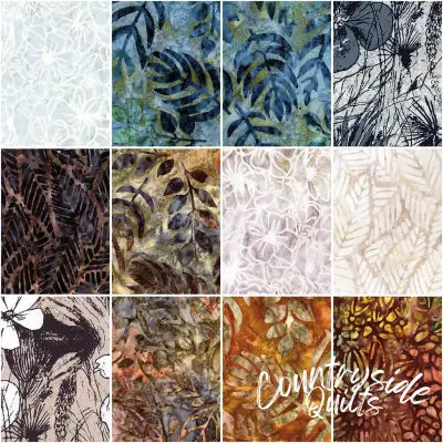 Batiks Floral Reflections Fat Quarter Bundle B, 12 Pcs.