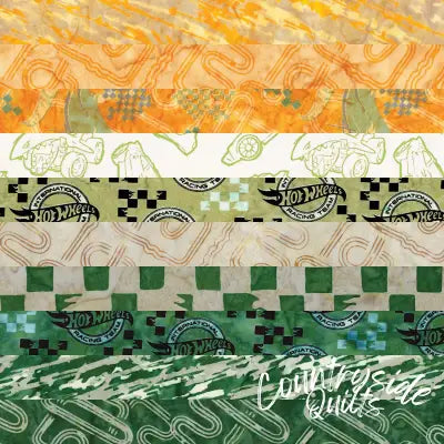Batiks Full Throttle Hot Wheels Vintage Racing 10in Squares, 42pcs/bundle