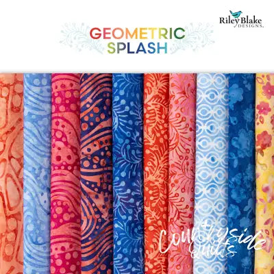 Batiks Geometric Splash 2-1/2in Strips, 40pcs/bundle