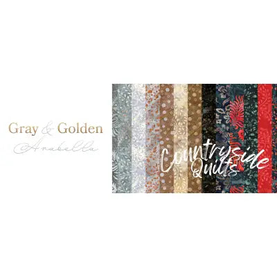 Batiks Gray & Golden Arabella 2.5in Strips, 40pcs