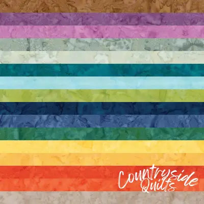 Batiks Hand-Dyes Bright Day Fat Quarter Bundle, 16pcs