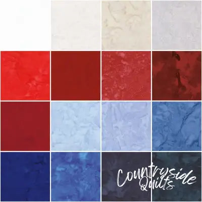 Batiks Hand-Dyes Freedom Flair Fat Quarter Bundle, 16 Pcs.