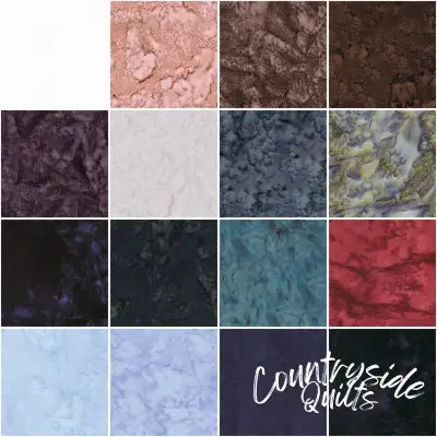 Batiks Hand-Dyes Quartz Crystals 2-1/2in Strips, 40pcs/bundle