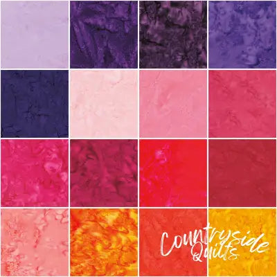 Batiks Hand-Dyes Sunset Sorbet 2-1/2in Strips, 40pcs/bundle