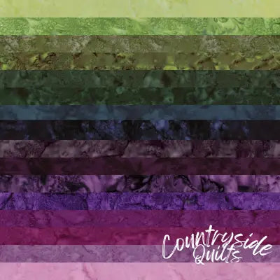 Batiks Hand-Dyes Twilight Grove 2.5in Strips