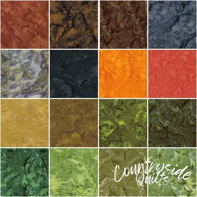 Batiks Hand-Dyes Woodland Elegance 2-1/2in Strips, 40pcs/bundle