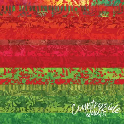 Batiks Holiday Charm Merry & Bright 2.5in Strips, A, 40 Pcs.