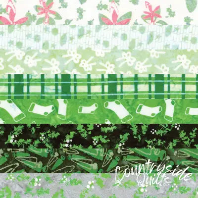 Batiks Holiday Happiness Garland Fat Quarter Bundle 8 Pcs.