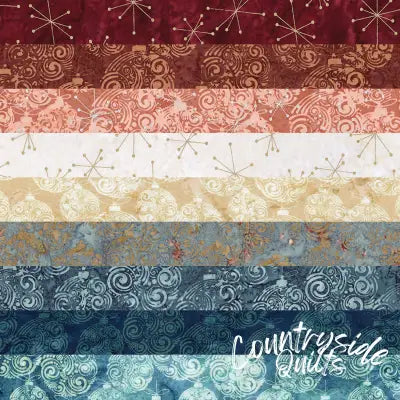 Batiks Holiday Sparkle Boho 5 Inch Stacker, 42pcs