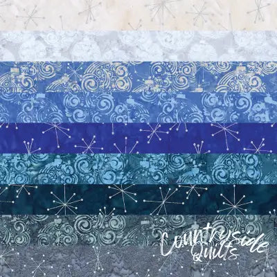 Batiks Holiday Sparkle Frosted 2.5in Strips, 40pcs