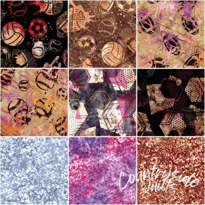 Batiks Lets Play Ball Fat Quarter Bundle A, 12pcs/bundle