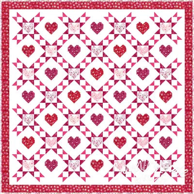 Batiks Love Punch Candy Hearts Handmade Quilt Store Display
