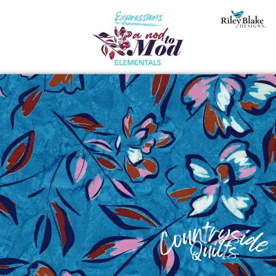 Batiks A Nod to Mod Blue Fat Quarter Bundle A, 8pcs