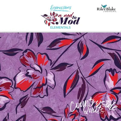 Batiks A Nod to Mod Purple Fat Quarter Bundle C, 8pcs