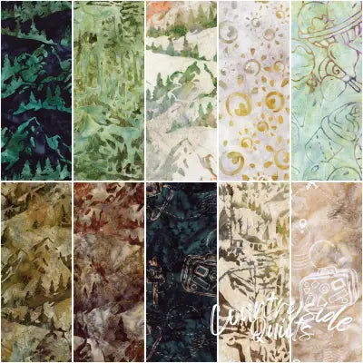 Batiks Places You'll Go Canyon Drive Fat Quarter Bundle C, 10 Pcs.