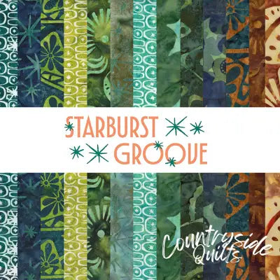 Batiks Starburst Groove 2.5in Strips, 40pcs