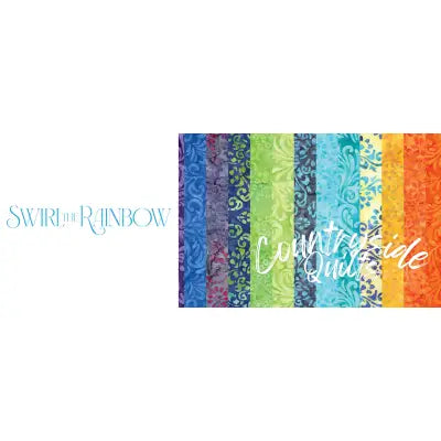 Batiks Swirl the Rainbow 10in Squares, 42pcs