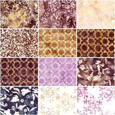 Batiks Victorian Garden Fat Quarter Bundle B, 12pcs/bundle