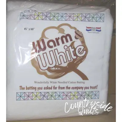 Batting Warm & White Cotton 45in x 60in