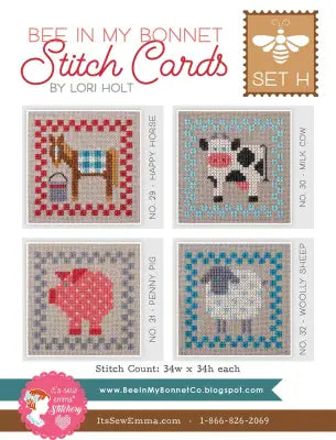 Bee in My Bonnet Stitch Cards Set H