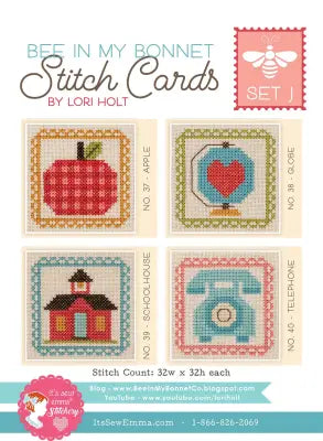 Bee in My Bonnet Stitch Cards Set J