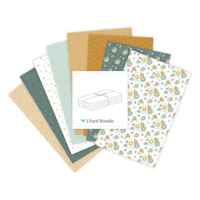 Bees and Blossoms 1 Yard Bundle White, 8 Pcs.