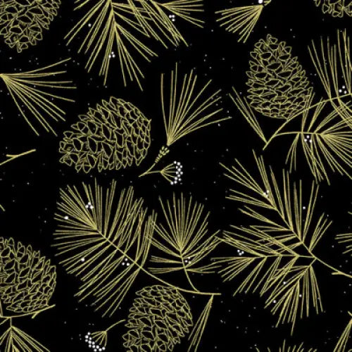 Benartex SPARKLING PINES BLACK By KANVAS STUDIO 12527M-12