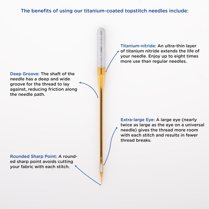 #90/14 Titanium-Coated Topstitch Needles