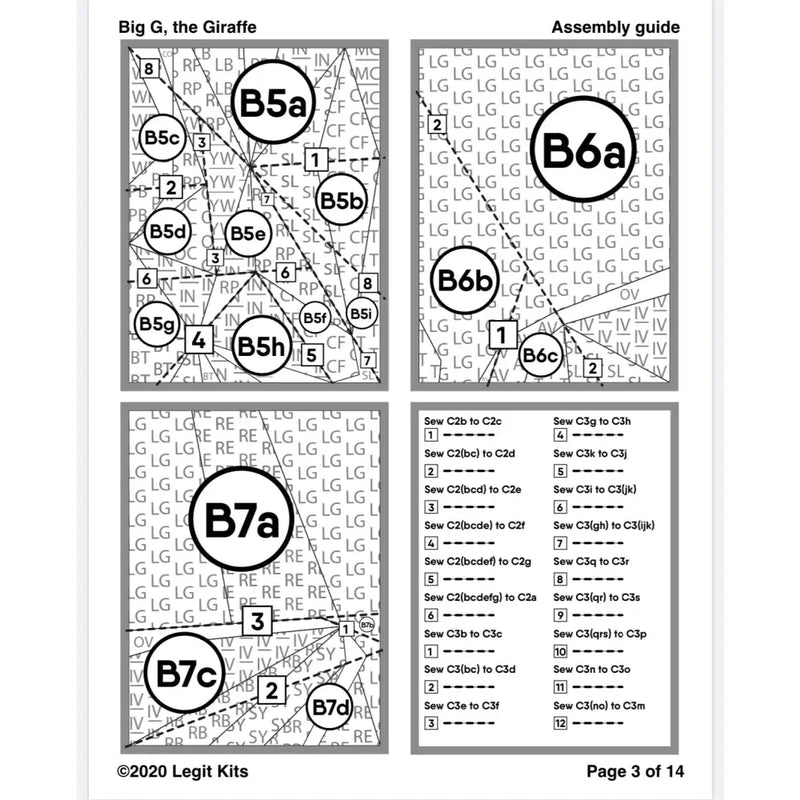 Big G the Giraffe Pattern PT002