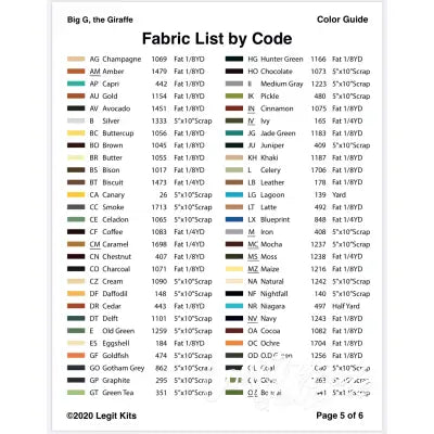 Big G the Giraffe Pattern