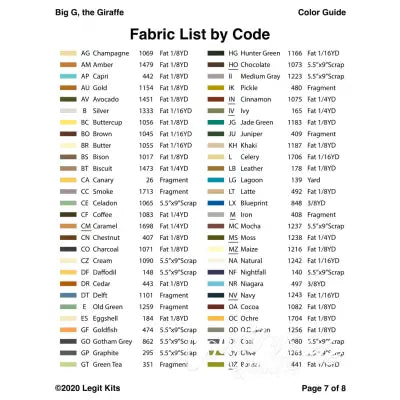 Big G the Giraffe Quilt Kit