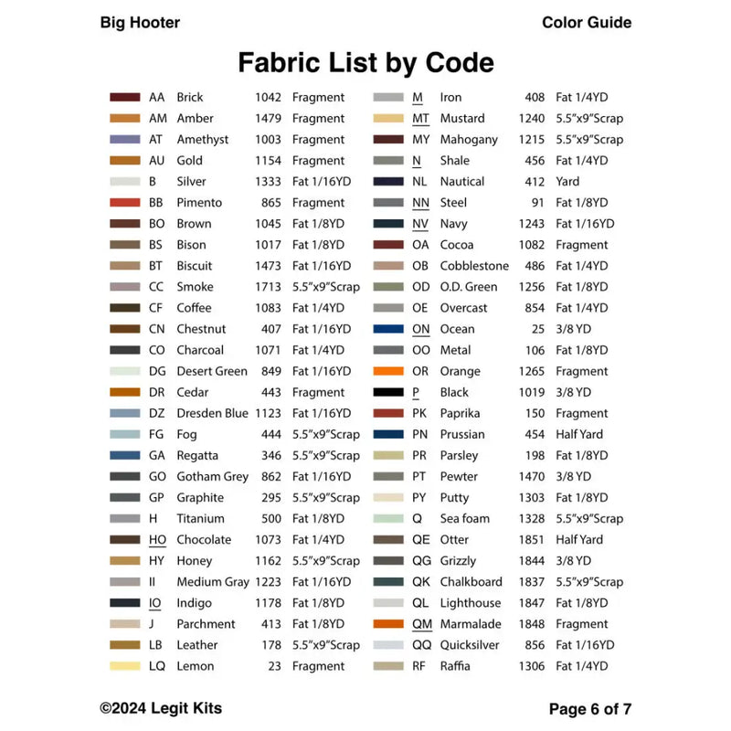Big Hooter Quilt Kit QK060
