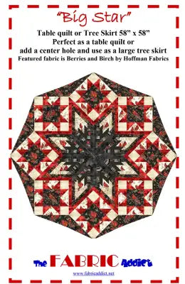 Big Star Table Quilt or Christmas Tree Skirt