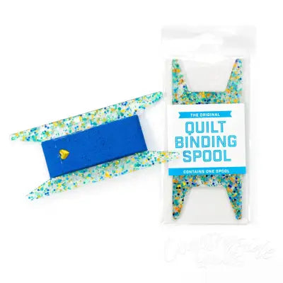 Binding Spool Blue Teal & Gold Glitter