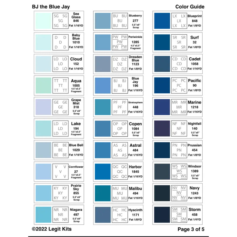 BJ the Blue Jay Pattern PT039