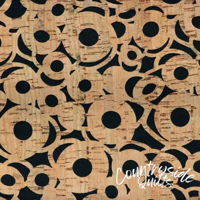 Black Canvas Backed Cheery Os Pro Lite Cork 1/2 yard