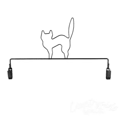 Black Cat With Clips Charcoal 6in