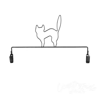 Black Cat With Clips Charcoal 8in