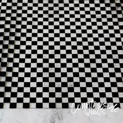 Black Checkerboard Vinyl 5yds