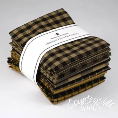 Black Homespun Fat Quarter 12pcs